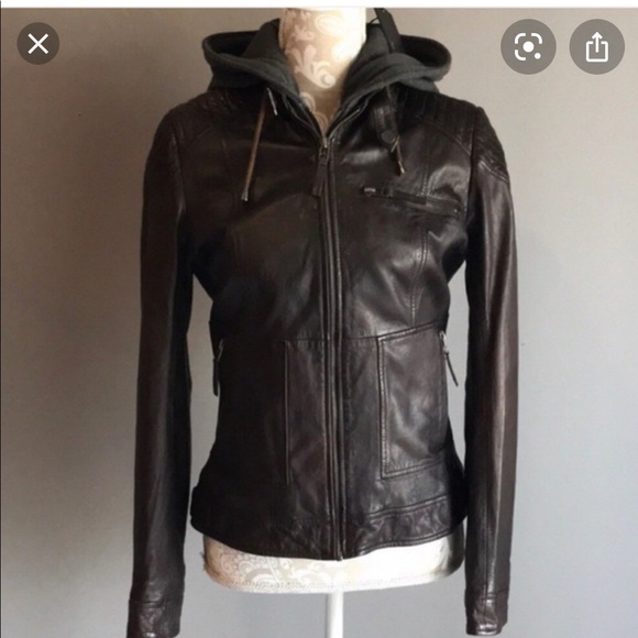 Bod & Christensen Jackets & Blazers - BOD & CHRISTENSEN Leather hoodie Jacket Small